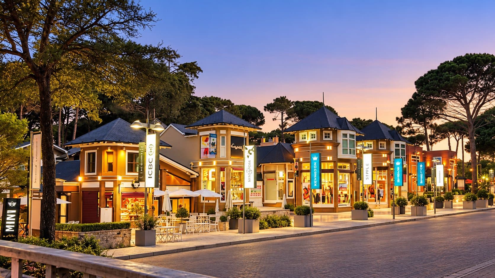 Centro comercial de Cariló, cerca de Puerto Hamlet